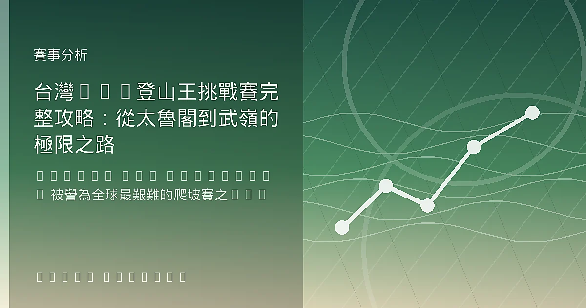 台灣KOM登山王挑戰賽完整攻略:從太魯閣到武嶺的極限之路