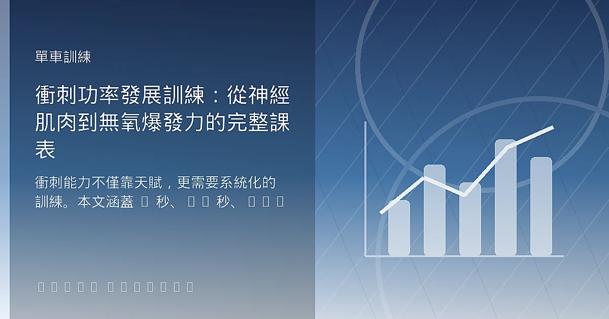 衝刺功率發展訓練：從神經肌肉到無氧爆發力的完整課表