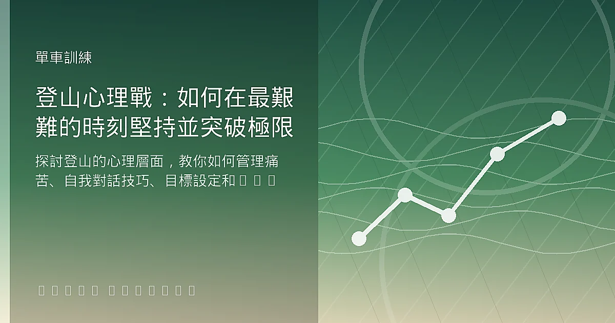 登山心理戰:如何在最艱難的時刻堅持並突破極限