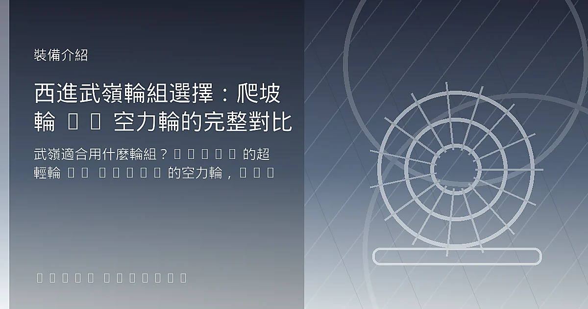 西進武嶺輪組選擇：爬坡輪 vs 空力輪的完整對比