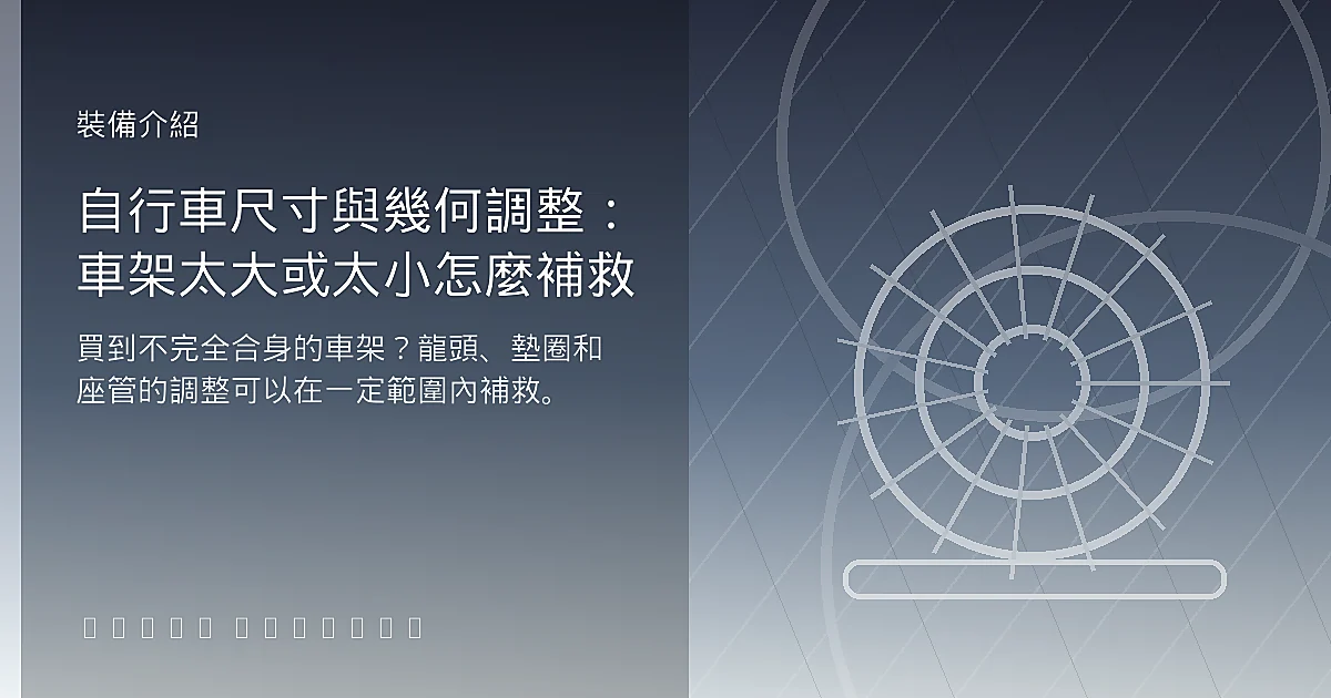 自行車尺寸與幾何調整：車架太大或太小怎麼補救
