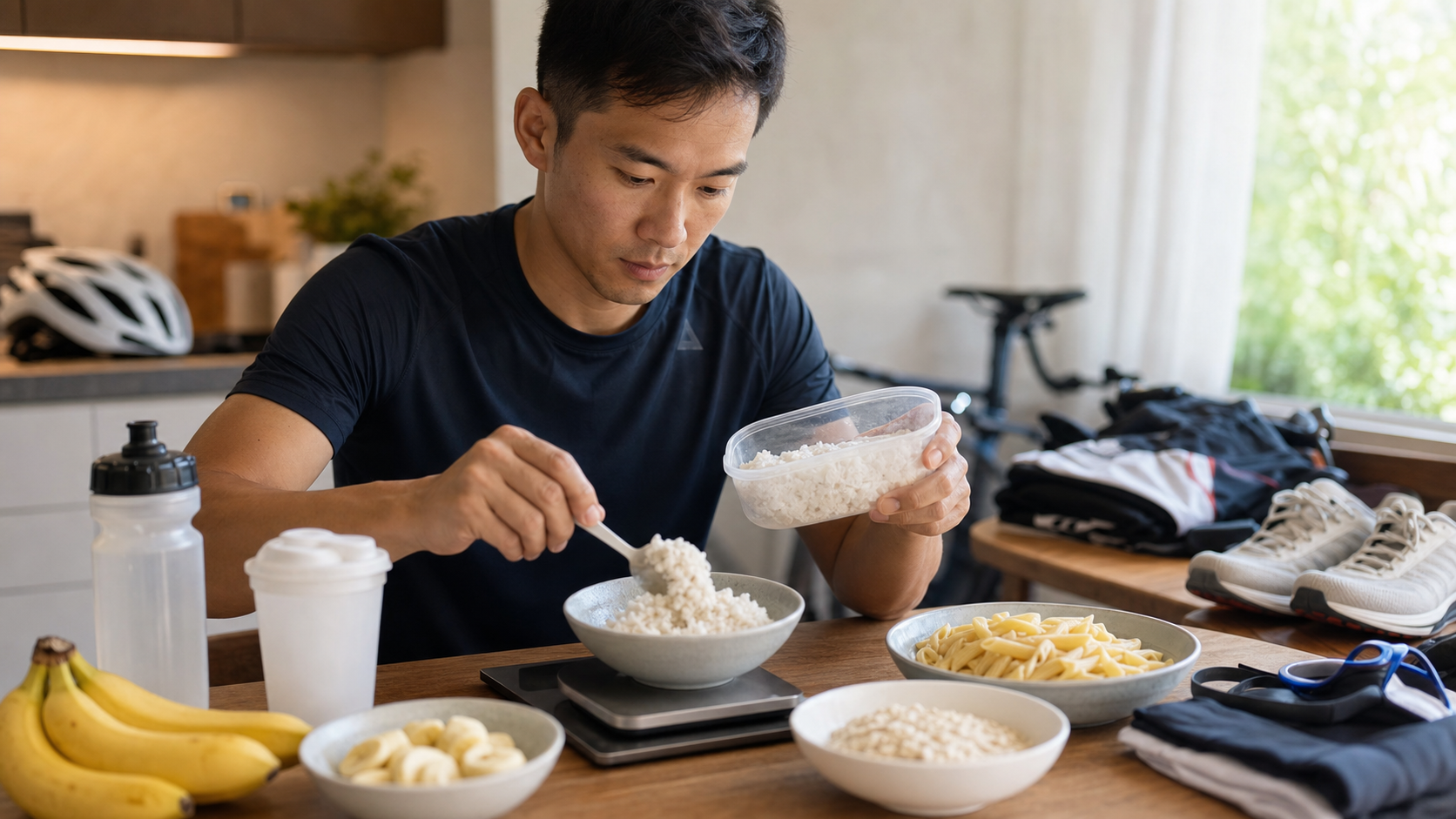 การเติมไกลโคเจนก่อนแข่ง: เวอร์ชันสมัยใหม่ไม่ต้องทำให้หมดก่อน—โค้ชพาคุณคำนวณปริมาณคาร์บต่อน้ำหนักตัวให้ถูกต้อง