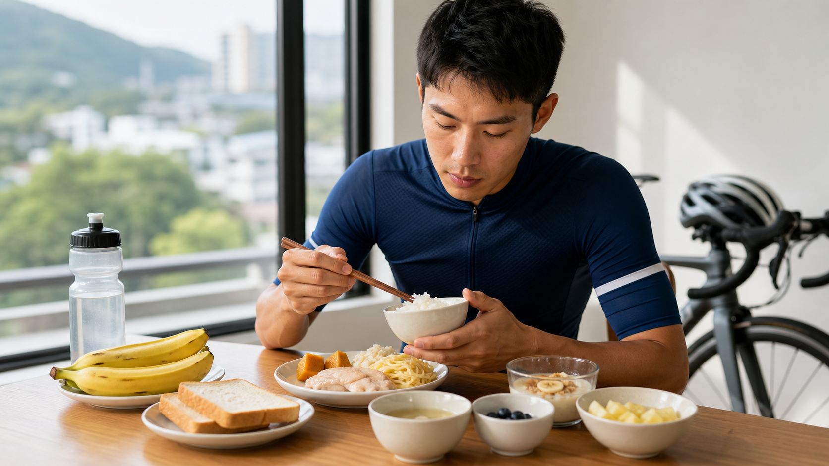 운동선수의 대회 주 식단 계획: 대회 일주일 전 글리코겐, 위장, 그리고 매일의 식판 실전