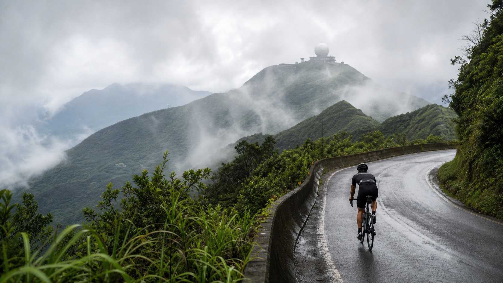 Nuage blanc géant dans les nuages : récit d'une crête brumeuse à vélo vers Wufen Mountain, Pingxi