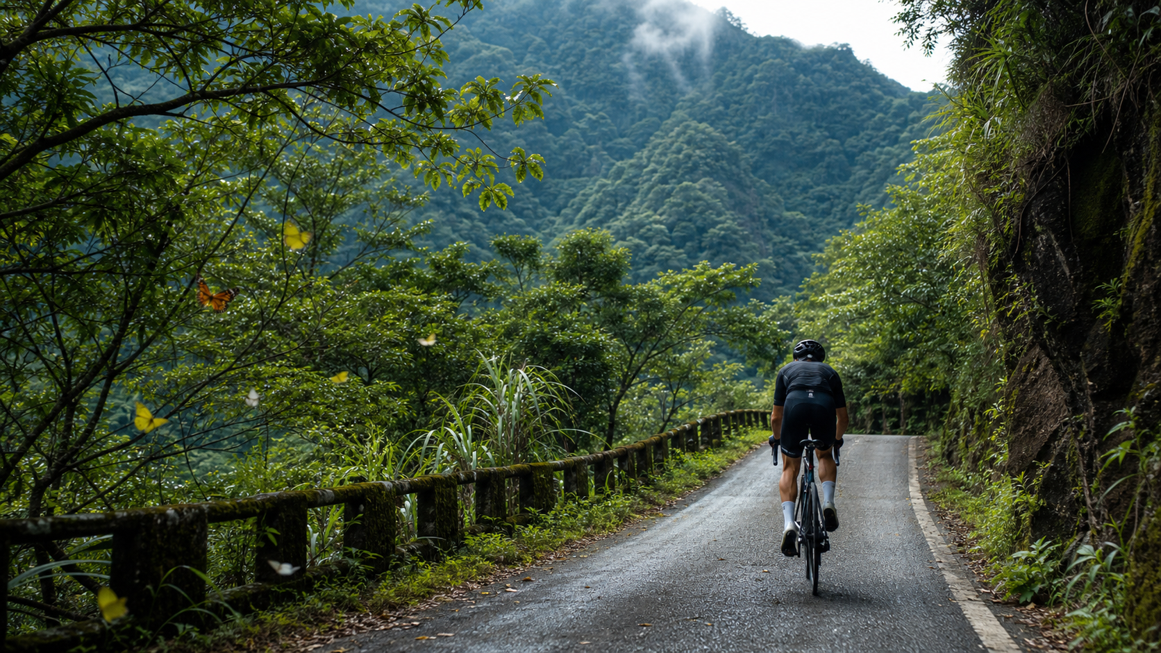 在利嘉林道遇见蝴蝶与宁静：一段大巴六九山区的爬坡与人文之旅