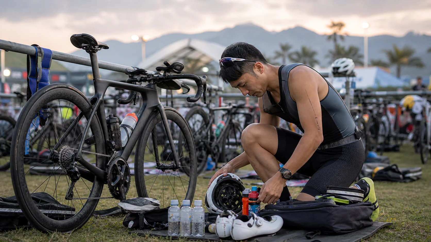 Visuel principal de la stratégie de course du triathlon longue distance