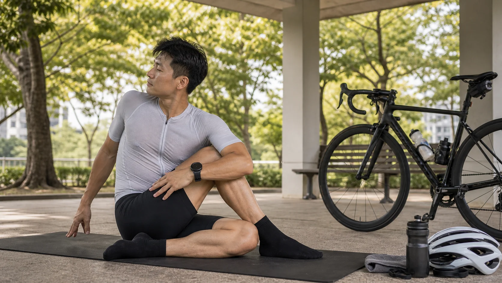 Image principale : entraînement de mobilité en yoga pour cyclistes
