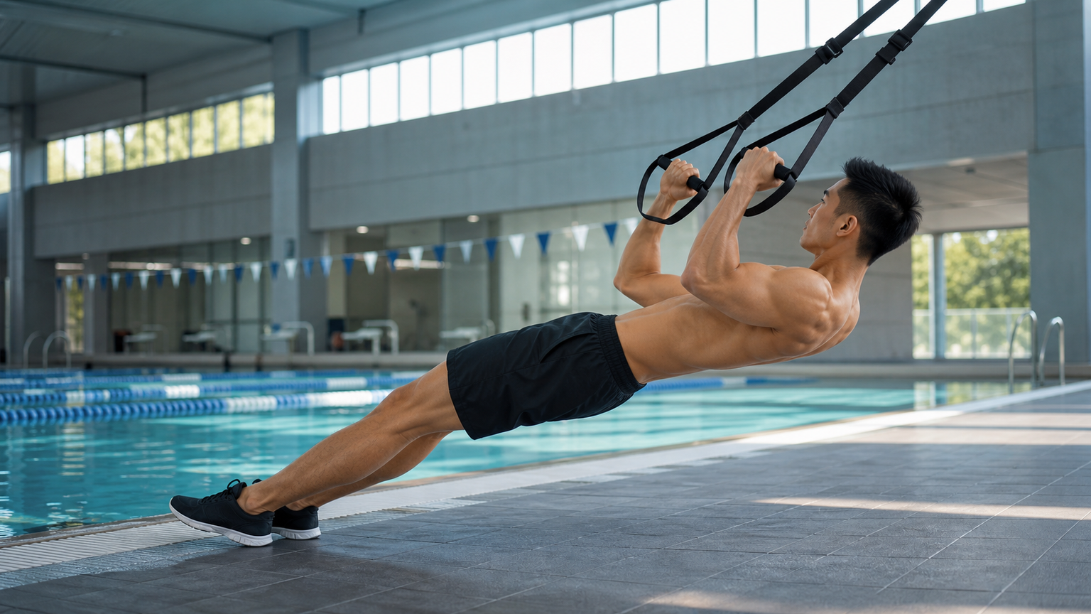 การฝึกแบบแขวน (TRX) สำหรับนักว่ายน้ำ: ตารางฝึกครบชุด