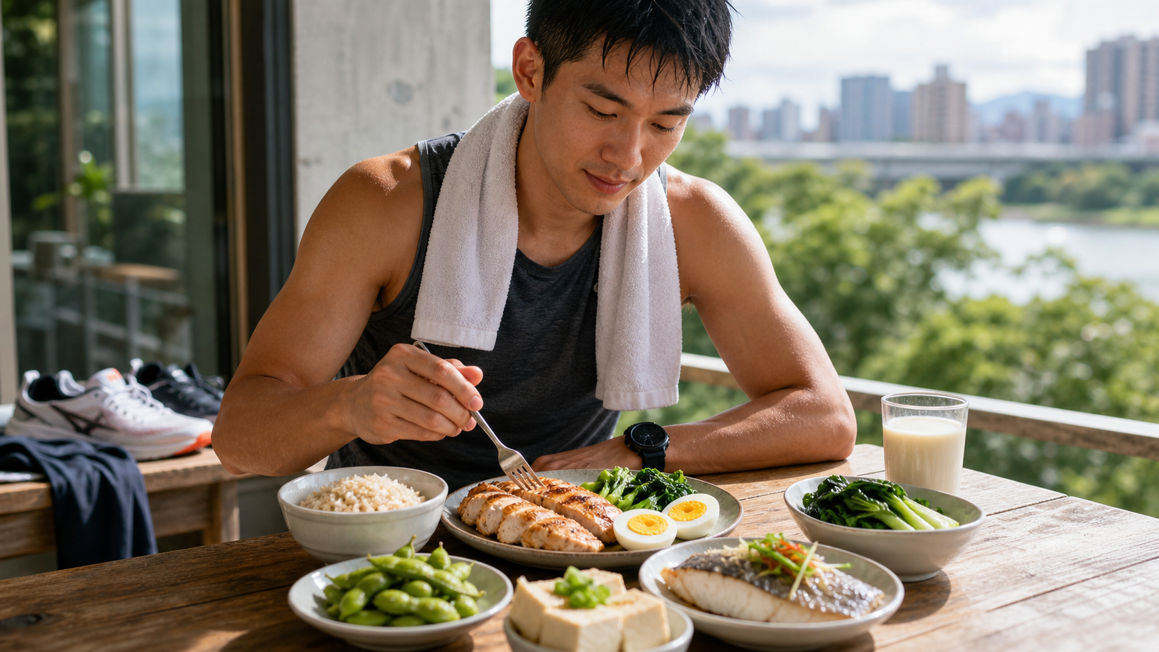 ランナーの日常食事におけるタンパク質必要量：体重1kgあたり1.4–1.7gの食品源