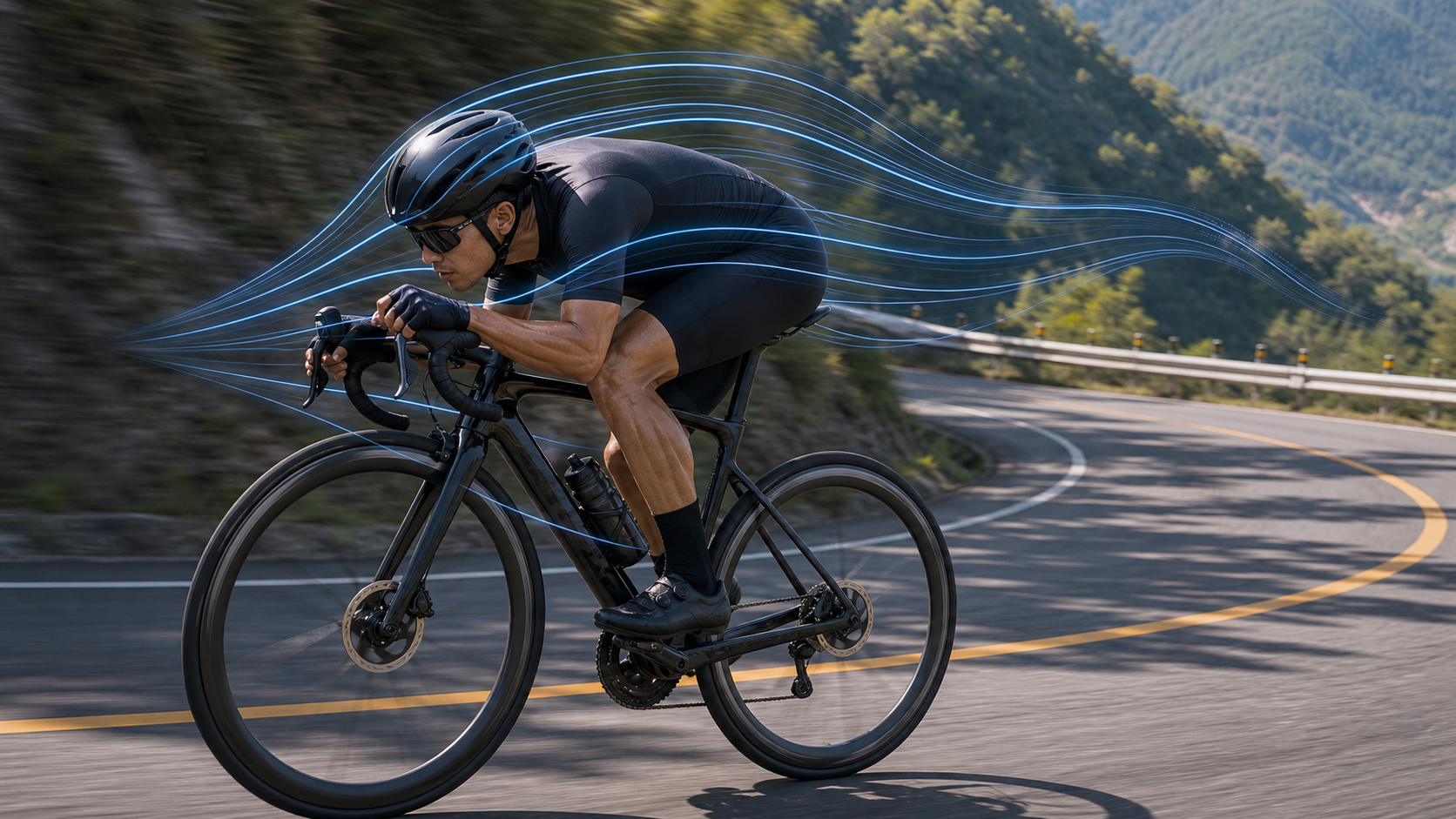 Aérodynamique du vélo en descente : calcul de la position recroquevillée et de la vitesse